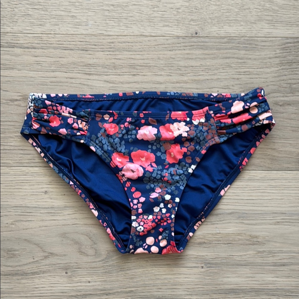 Title Nine Holy Grail Bikini Bottom Blue Pink Floral Size Small